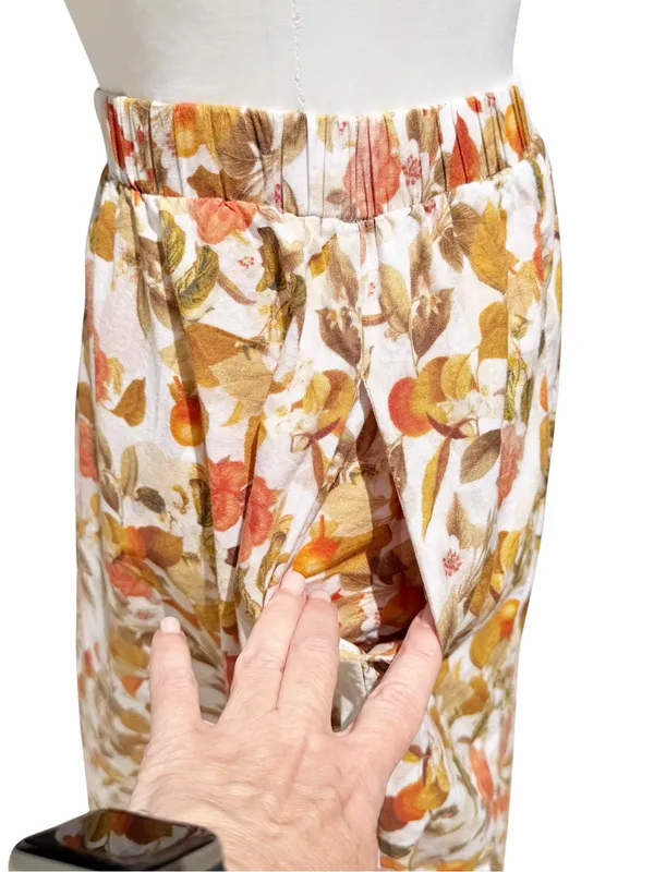 Petal & Pup Maxi Skirt Size 6 Orange Cotton Floral A-Line Garden Party Pockets - Image 3