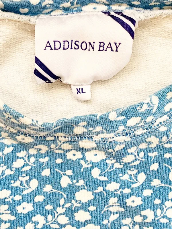 Addison Bay Lombard Crewneck Sweatshirt Courtside Blue Floral - XL - Image 3