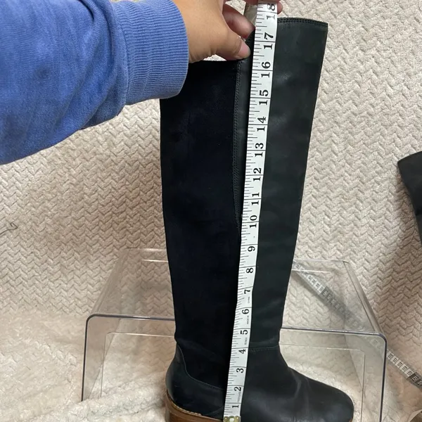 Lucky Brand Tilaree Womens Black Leather Suede Slip On Tall Boots Size 6.5‎ - Image 8