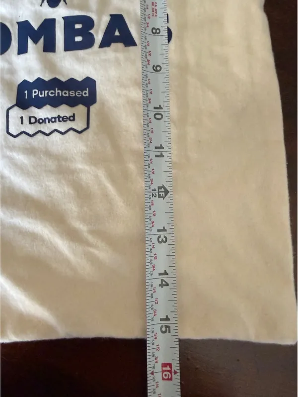 Bombas Drawstring Cotton Bag - Cream with Navy Logo - Image 4