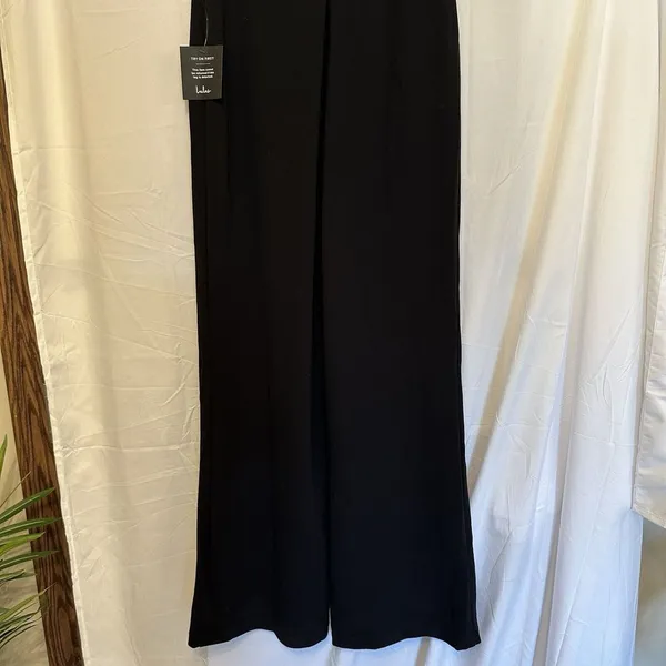 Lulu's Strapless Jumpsuit Size Medium Black Romper Staple Piece‎ Wide Leg NWT - Image 5