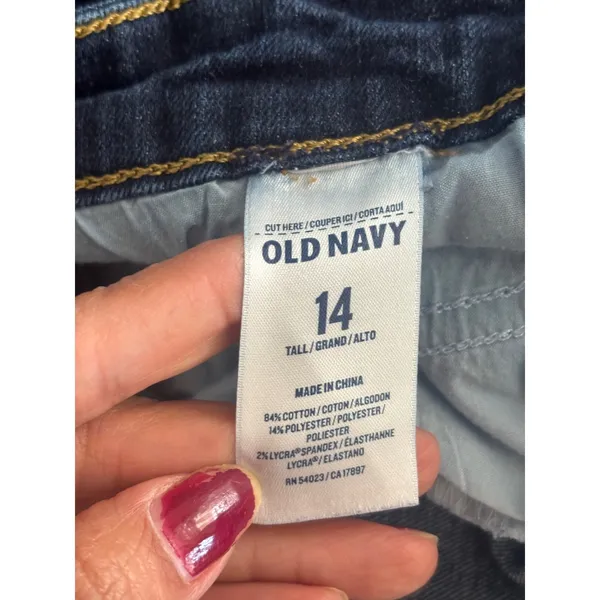 Old Navy The Dreamer Jeans 14 Tall Dark Wash Bootcut Denim Stretch - Image 6