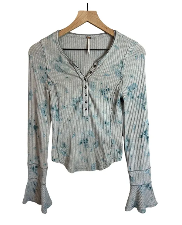 Free People Layer Me Long Sleeve Henley Top In Vintage Floral - Image 4