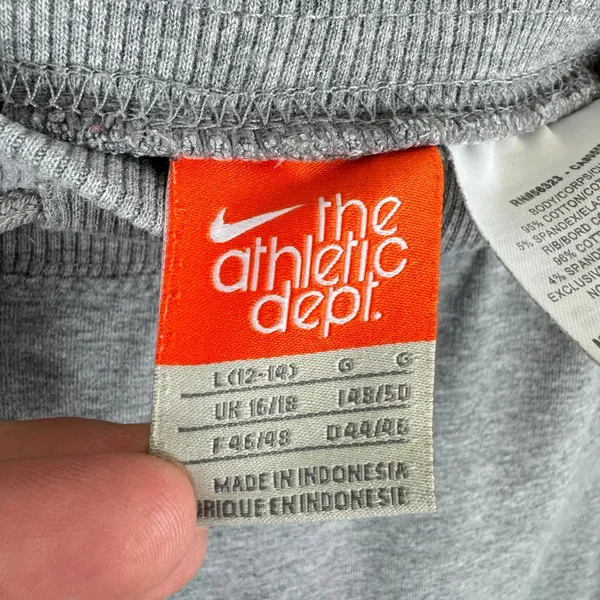 Nike Y2K Cotton Gray Straight Leg‎ Drawstring Lightweight Sweatpants Womens Sz L - Image 5