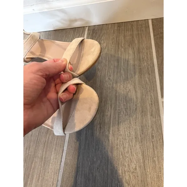 BP Tan Suede Block Heel Ankle Strap Sandals Women Size 8M - Image 4
