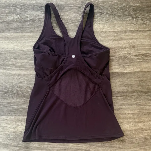 Lululemon Athletica Dark Purple Cross back Tank Top - Image 5