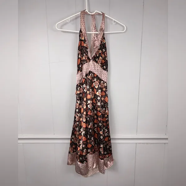 Wet Seal Vintage Y2K Halter Floral Top Dress Cottage Boho Forest Fairy Medium - Image 3