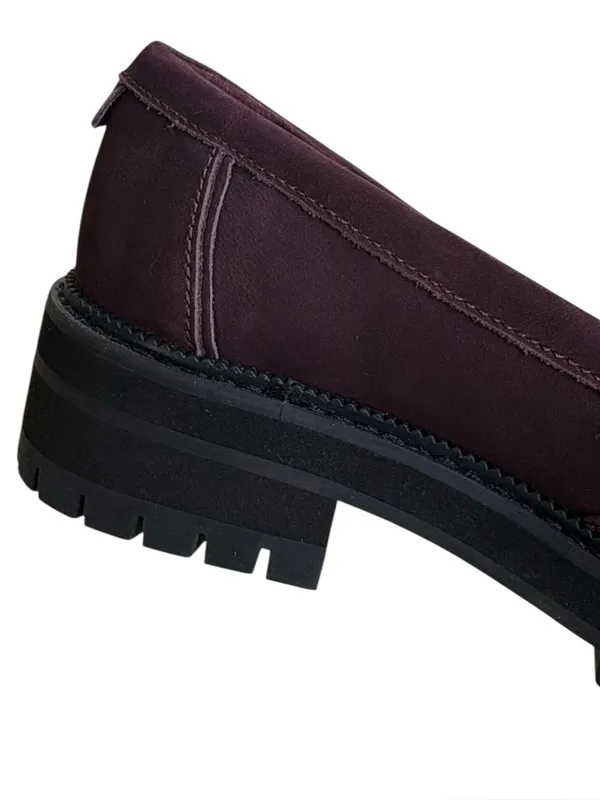 EUC Toms Leather Cara Loafers Deep Plum Size 7 - Image 4