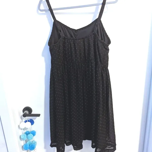 Torrid Womens Plus Size 1 1X 14 Black white polka dot babydoll empire dress - Image 3