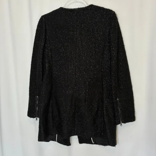 Banana Republic Soft Knit Heavy Sweater Jacket Asymmetrical Zip Womens Small - Image 5