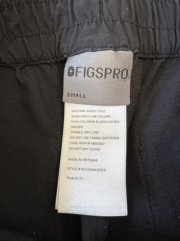 Figs Pro Slim Scrub Pants Women Size Small in Black - Image 6
