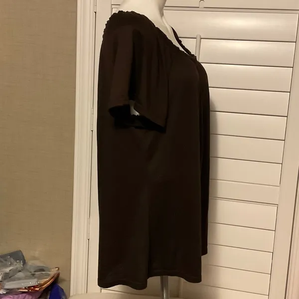 Chic Brown Blouse for Women Size 3X - Image 3