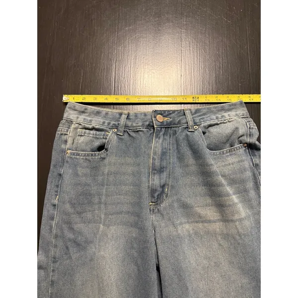 Bamboo Women‎ Wide Leg High Rise Light Wash Denim Jeans Size 13/31 Cotton - Image 5