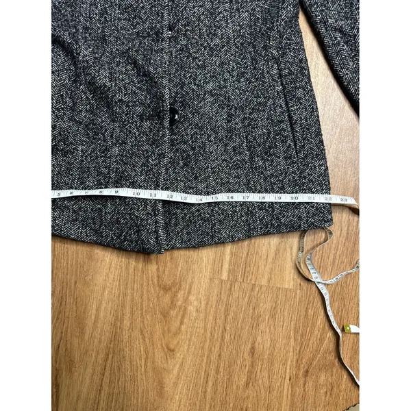 London Fog Womens Black White Herringbone‎ Button Front Pea Coat Jacket Size M - Image 9