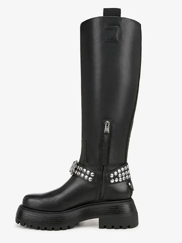 NEW Circus NY by Sam Edelman Hayes Women's Black Leather Stud Motorcycle Boot - Image 5
