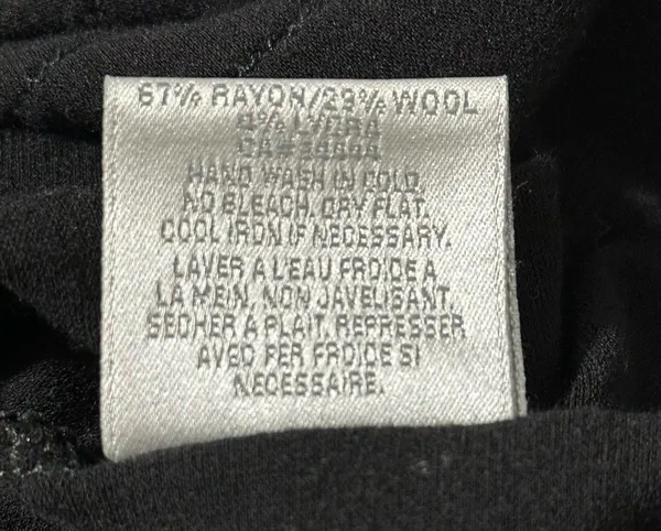 Velvet Women’s Size M Black Pintuck Front Rayon Wool Blend Long Sleeve T-Shirt - Image 7