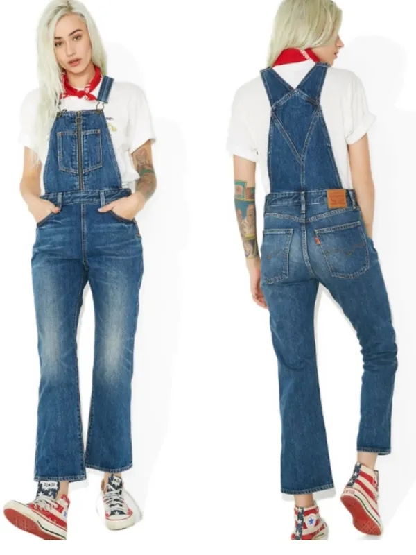 Levi’s Orange Tab Front Zip Overalls 28 - Image 2