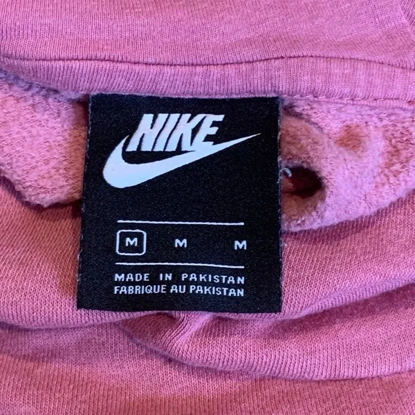 Nike Hoodie Women Medium‎ Pink Pullover Funnel Neck Sporty Athleisure Sweatshirt - Image 3