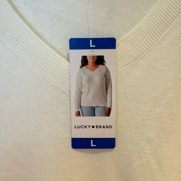 Lucky Brand Ivory Knit Sweater Top - Image 3