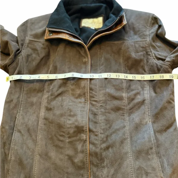 Women's Lone Pine 100% Leather Suede Lambskin Brown Field Jacket Coat Made USA - Image 15