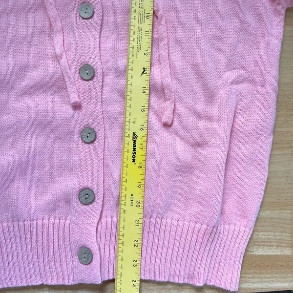 Comfy Chunky Hoodie Button Up Cardigan Jacket Size M light Pink - Image 4