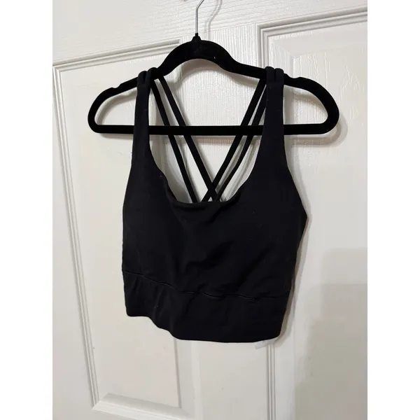 Quince Ultra-Soft‎ Performance Strappy Longline Sports Bra Black CMSL001 Size S - Image 2
