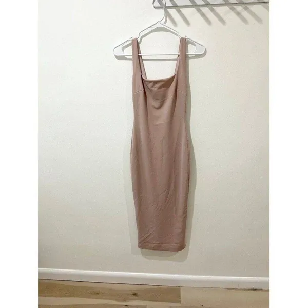 Nookie NWT Women XS Nude Blush Pink Square Neck Midi Dress Minimalist Luxury - Image 4