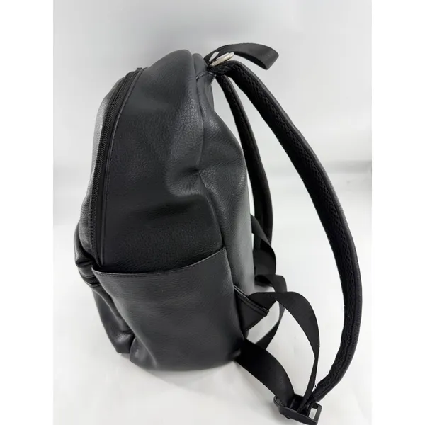 Freshly Picked Classic Diaper Bag Backpack Black Vegan Leather Padded Straps - Image 4