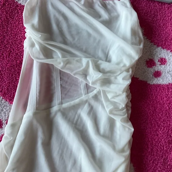 Princess Polly Elegant White Ruched Dress - Image 2