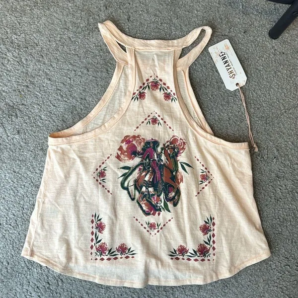 SHYANNE VAQUERA FLORAL GRAPHIC HALTER TOP rodeo jaripeo western Mexican casual - Image 3