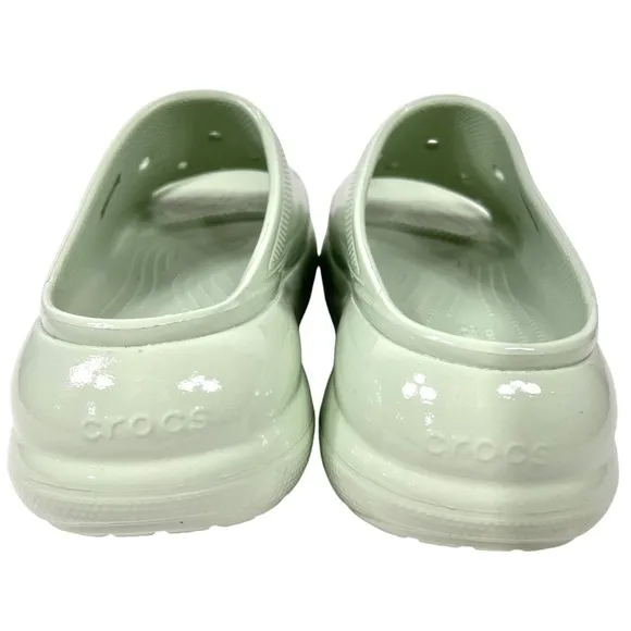 Crocs Crush Platform Slides Sandals High Shine Light Green W11/M9 Chunky Shoes - Image 11