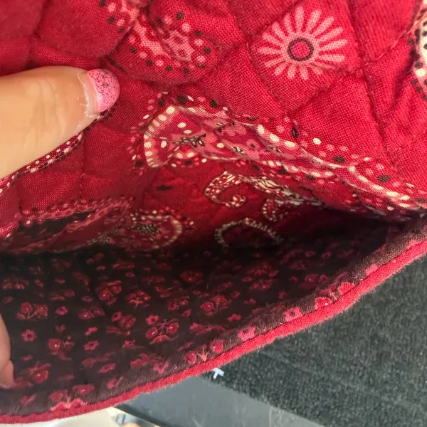 Vera Bradley Red Paisley Quilted Crossbody Bag - Image 5