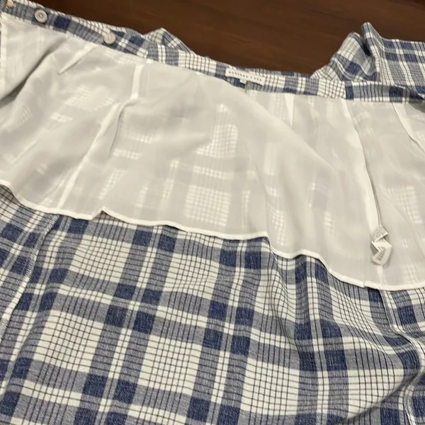 Endless Rose Blue Plaid Peplum  Wrap Skirt - Image 5