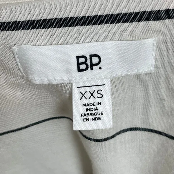 BP Ruffle Shirt Striped Button Down Juniors Size XXS White Black Avant Garde Top - Image 9