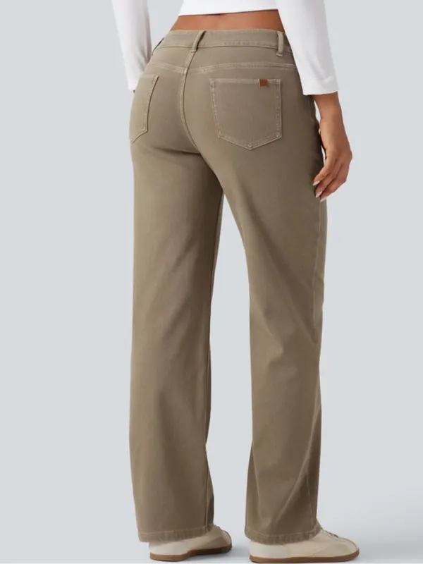 HALARA Wide-Leg Stretch Pants — YELLOW BEAN DENIM sz MEDIUM 8-10 - Image 2