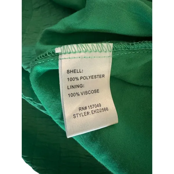 Fanco‎ Green Maxi Dress Green Smocked Tiered Small Sleeveless Ruffle Summer - Image 10