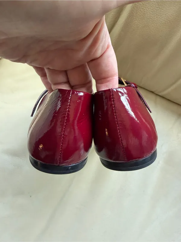Nordstrom Burgundy Patent Leather Mary Jane Flats 6M Ballet Core Y2K Chic Retro! - Image 7