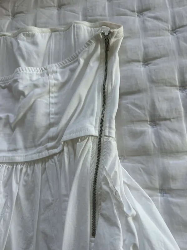 Strapless White Dress Size L - Image 10