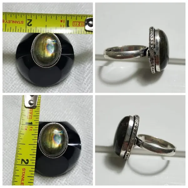 Sterling Silver 925 Silver Labradorite Natural Gemstone Ring Size -8.75 RGN-269 - Image 3