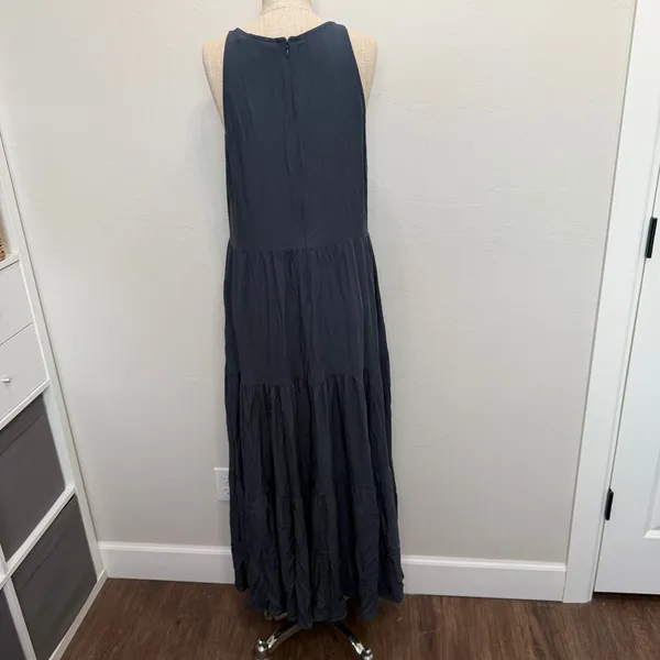 Richer Poorer Sleeveless Tiered Maxi Dress Gray High Neck Flowy Boho Summer - Image 14