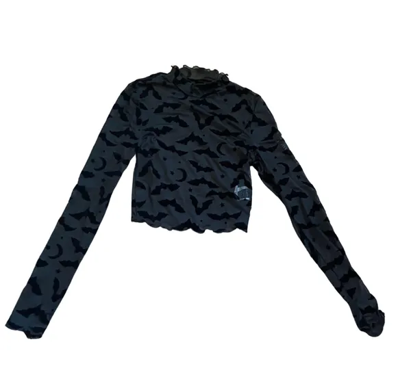 Super Spooky Black Sheer Long Sleeve Top 🔥 - Image 3