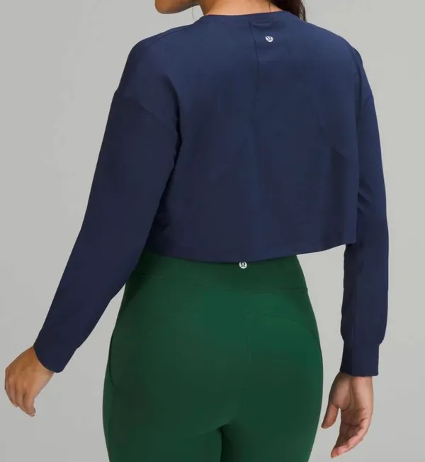 Lululemon Muscle Love Long Sleeve Shirt Cropped - Night Sea - Image 2