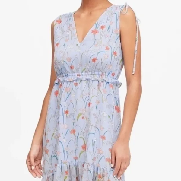 BANANA REPUBLIC Floral Ruched Maxi Dress - Image 7
