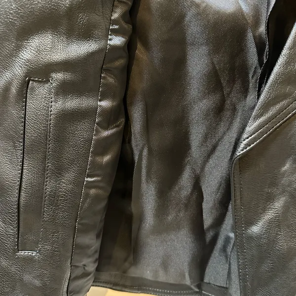 Classic Black faux Leather Jacket - Image 6