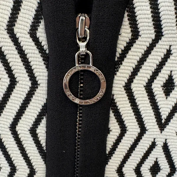 Tahari Arthur S Levine Aztec Diamond Ikat Zip Front Mid Length Jacket Coat Sz 4 - Image 7