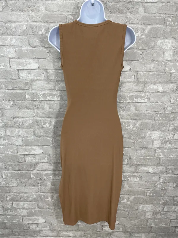 PrettyGarden Sleeveless Cutout Bodycon Dress in camel - Image 4