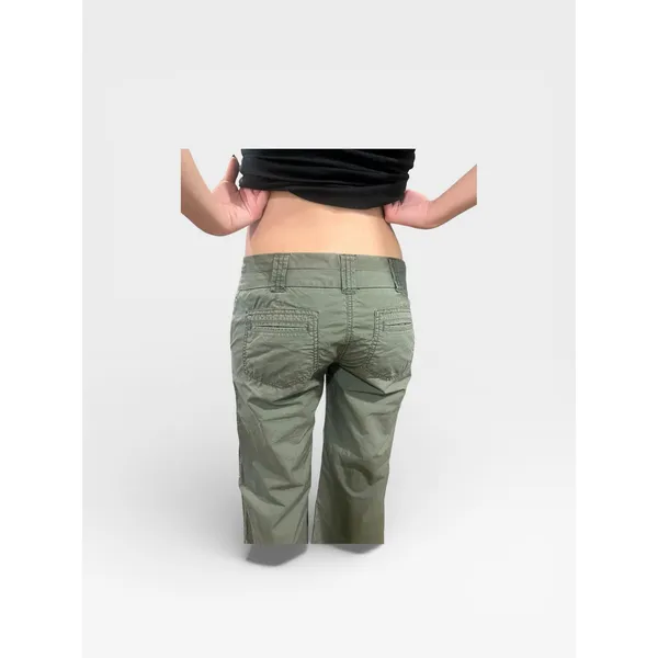 The Limited Lowrise Boho Flare Wide-leg Cotton Khaki Pants - Image 9