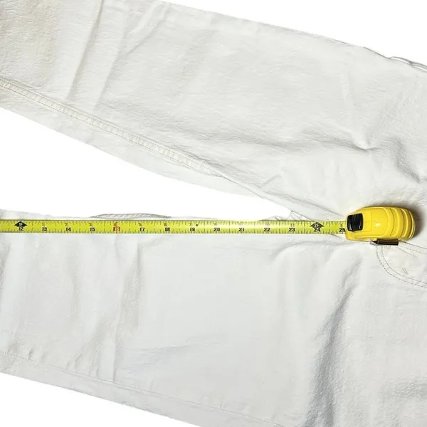 Abercrombie & Fitch Curve Love Ankle Straight Leg Ultra High Rise Jean White 00S - Image 4