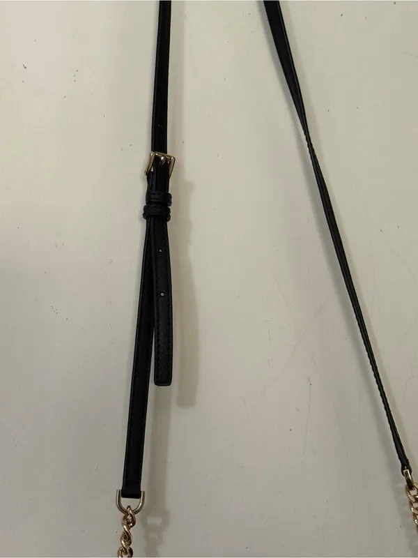 Michael Kors Black Leather Crossbody with Gold Chain Strap - Image 5