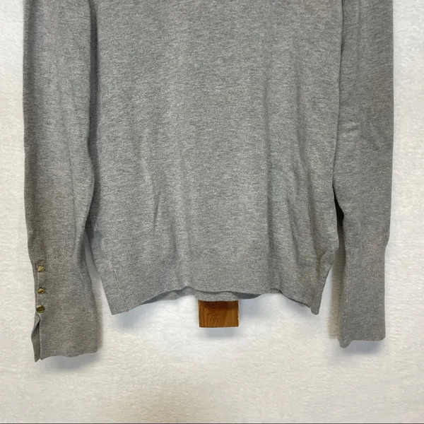 Catherine Malandrino Gray Long Sleeve Crewneck Sweater Size‎ L - Image 3